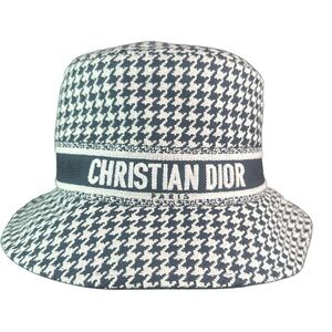 Dior Black and White Houndstooth Bucket Hat